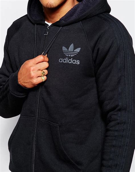 adidas zip up hoodie black.